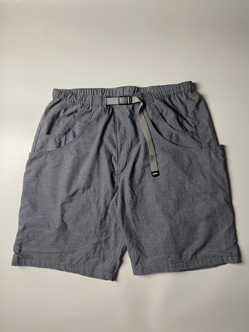 Edwin Sarouel Shorts (Category: Shorts) located in Quezon City. Submitted by 1106_collective (Listing ID 1390845421, Image 1). Description: tagged size:2L dimensions waistline:34starting waistline (free size) with adjustable waist with elastic and waving belt length:24 thigh:16 hem:14 condition:9.5/10 material:73% polyester,27% cotton, flawless.