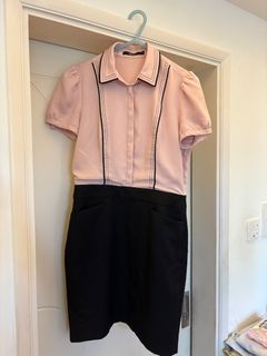 細碼G2000斯文返工連身裙 G2000 Black Pink Dress64240420038403110