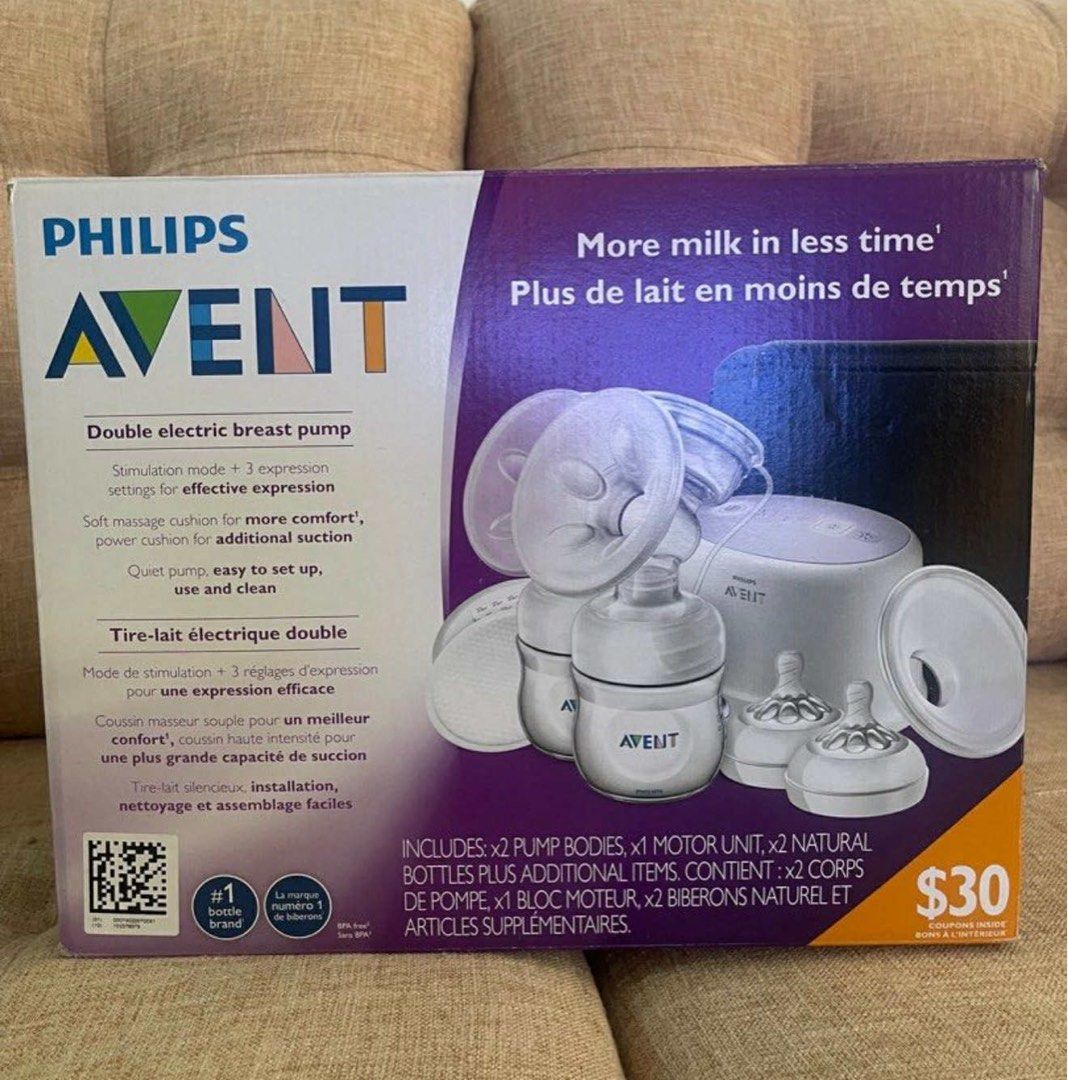 PHILIPS AVENT DOUBLE ELECTRIC BREAST PUMP (Category: Breastfeeding & Bottle Feeding) located in Quezon City. Submitted by frederickf73490 (Listing ID 1390813980, Image 1). Description: Philips Avent Double Electric Breastpump Used - Normal signs of usage Complete inclusions Free 90pcs milk storage bag and Ice packs .