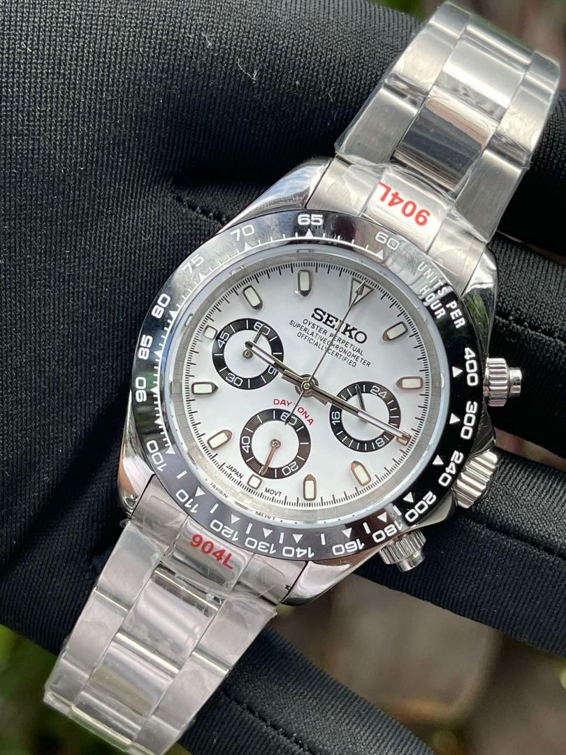 Seiko Mods (Daytona) (Category: Luxury Watches) located in Valenzuela. Submitted by jedmiguel (Listing ID 1390829066, Image 3). Description: Seiko Mods Daytona Panda Steel Bezel Panda Ceramic Bezel Congo Ceramic Bezel Ice Blue Ceramic Bezel For only PHP 8000 Brandnew & Original • Complete links • Comes with box, paperbag & card ✅ can do shipping ✅ COD OR COP VIA LBC ✅ meetup near me PM for more details Valenzuela/South Caloocan Area DISCLAIMER: W