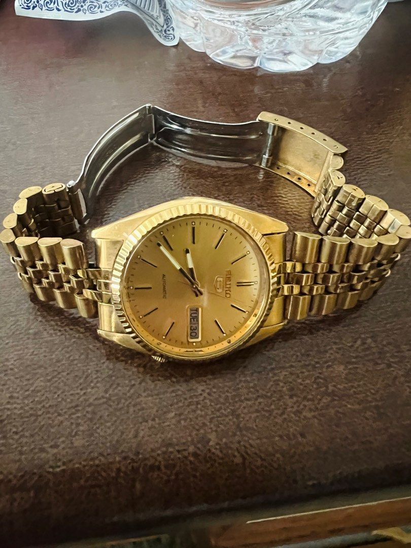 slim fit dress slacks Seiko SGF206 Men's Dress Yellow Gold Plated Stainless Steel Watch