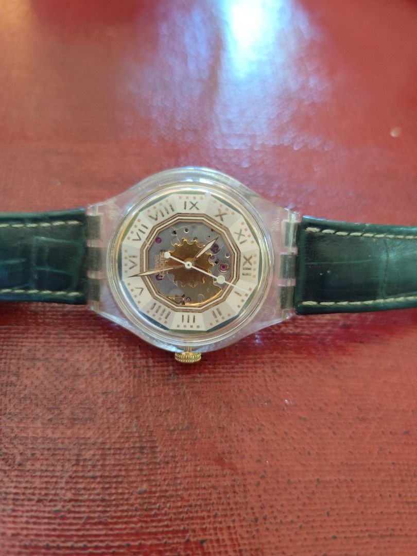 31-Year Old 1st Generation Automatic Swatch, ETA Movement (Category: Men's Watches) located in Davao. Submitted by papa1919 (Listing ID 1390989903, Image 1). Description: 1994 -1995 Model. Swatch started producing automatic watches 3 years earlier in 1991, using the famous ETA movement. Watch head is very pristine because of careful wearing/handling , but of course it's original leather strap has deteriorated because of age. The watch runs very w