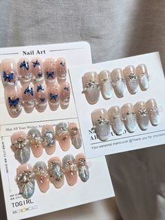 指甲甲貼 所見即所得 穿戴甲 美甲貼3副包郵 連甲貼 收到即用 美甲64216186463234110