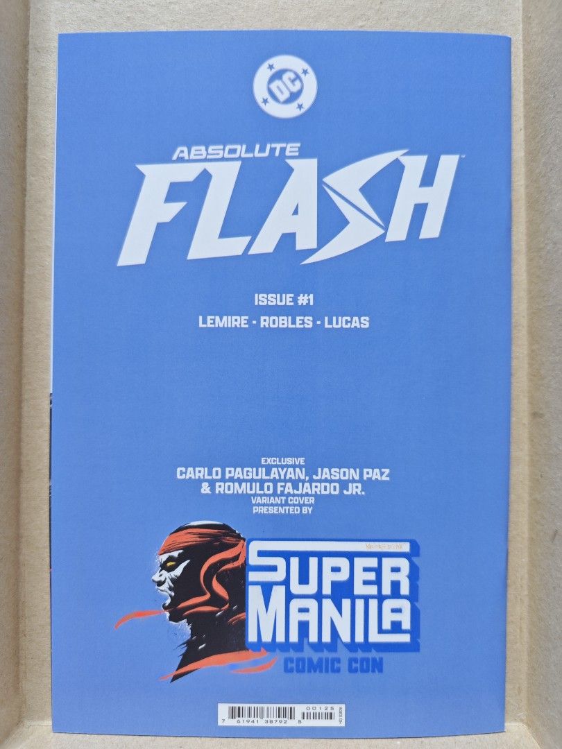 Absolute Flash 1 smcc exclusive (Category: Comics & Manga) located in San Juan City. Submitted by zashichua (Listing ID 1391132442, Image 2). Description: absolute Flash 1 Supermanila comicon exclusive cover. 1st issue. NM condition.