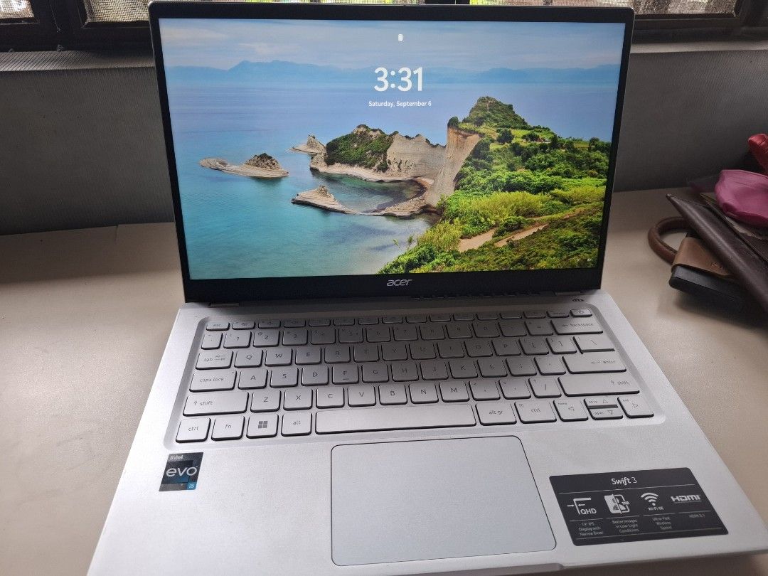 Acer Swift 3 (Category: Laptops & Notebooks) located in Muntinlupa City. Submitted by 1joxxperez (Listing ID 1391039797, Image 3). Description: Acer Swift 3 Bought 2023 SPECS - Processor: 12th Gen Intel i5-1240P 1.70GHz - RAM: 8Gb - Storage: 500Gb SSD - Graphics: Intel Iris Xe Graphics RFS: Upgrade Minor Issue: Marking from old stickers (aesthetic issue only, does not affect performance).