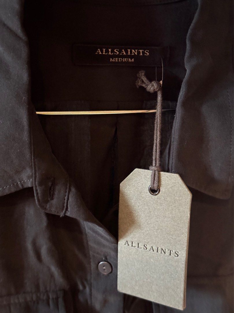 All Saints Black Longsleeve Button Down (Category: Luxury Apparel) located in Quezon City. Submitted by secondninico (Listing ID 1391126365, Image 2). Description: Brand New with Tag All Saints Black Button Down Classic Style that can work as base or second layer nice soft lightweight fabric 18 x 26 inches Measurements seen in the photos.