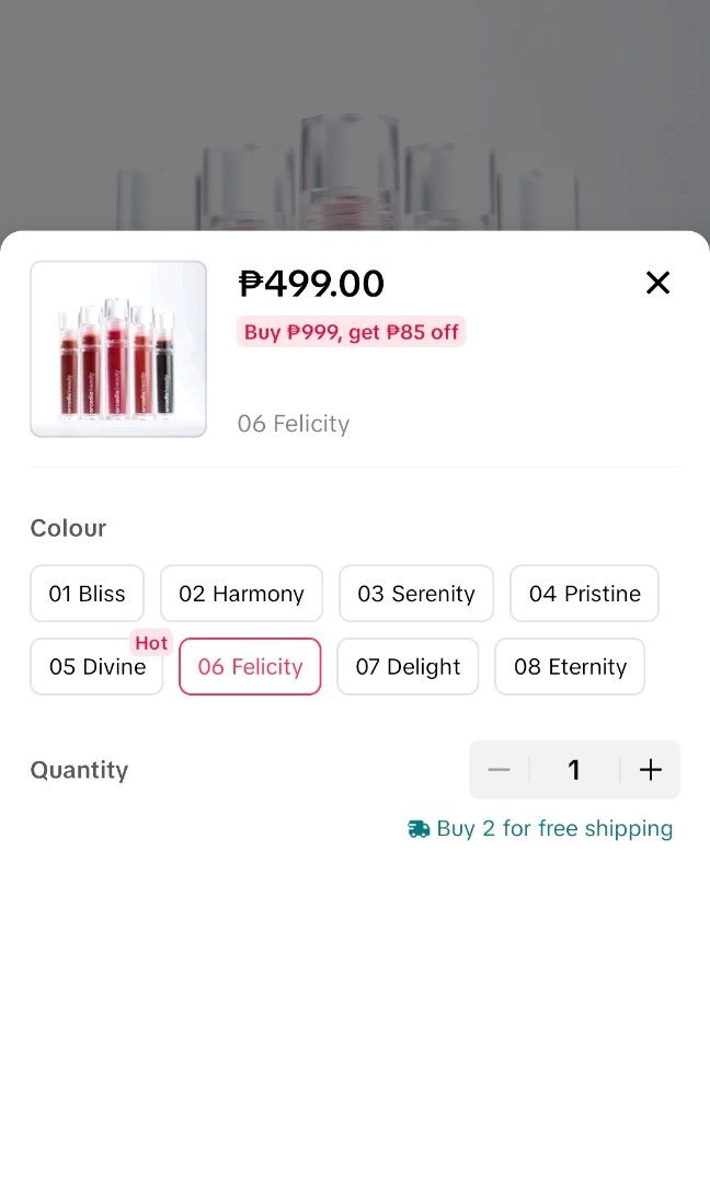 Arcadia Beauty Felicity (Category: Makeup) located in Quezon City. Submitted by jdcaranguian (Listing ID 1390974256, Image 1). Description: this is almost new. twice used. super nice ng shade di lang ako sanay more on dark shade kasi ako nacurious lang ako sa new shade pero worth the hype sya. novaliches.