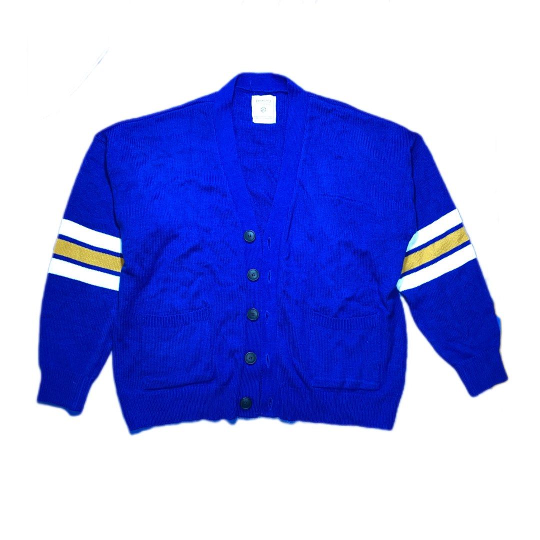 Blue Premium Cardigan (Receive offers) (Category: Coats, Jackets and Outerwear) located in Manila. Submitted by hskermit (Listing ID 1391084332, Image 1). Description: Dongshin Collaborated Blue Premium Cardigan Size: ? (L: 27 W: 25) Material: Knitted Cotton Condition: 10/10 (Never Wore) CR: 10/10 RFS: Never Used Decluttering 300 Receive offers.