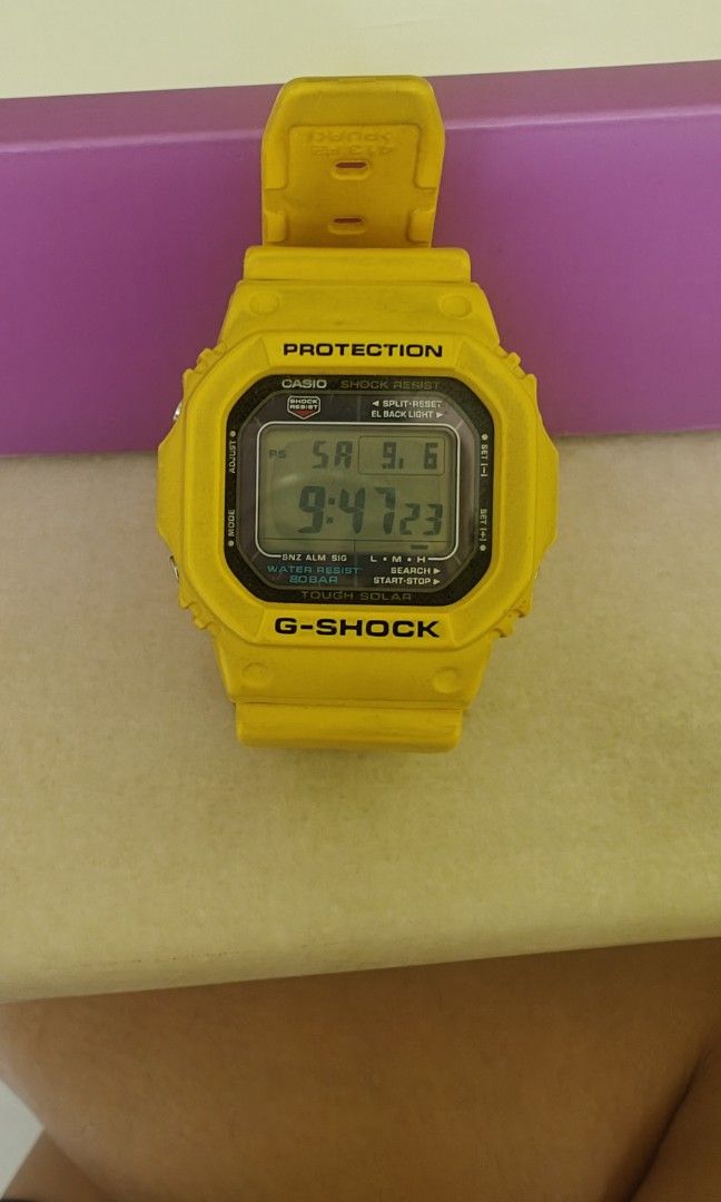 Casio G Shock G5600A Tough solar Yellow, Men's Fashion, Watches