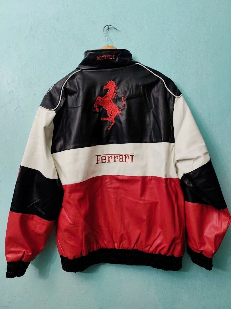 Ferrari Leather Jacket (Category: Coats, Jackets and Outerwear) located in Caloocan City. Submitted by novathriftshopph (Listing ID 1389690657, Image 2). Description: Ferrari Leather Jacket Brand New w/plastic Large on Tag Dimes: 23×27 1000+sf Novaliches Area x North Caloocan Delivery via JNT or Lalamove.