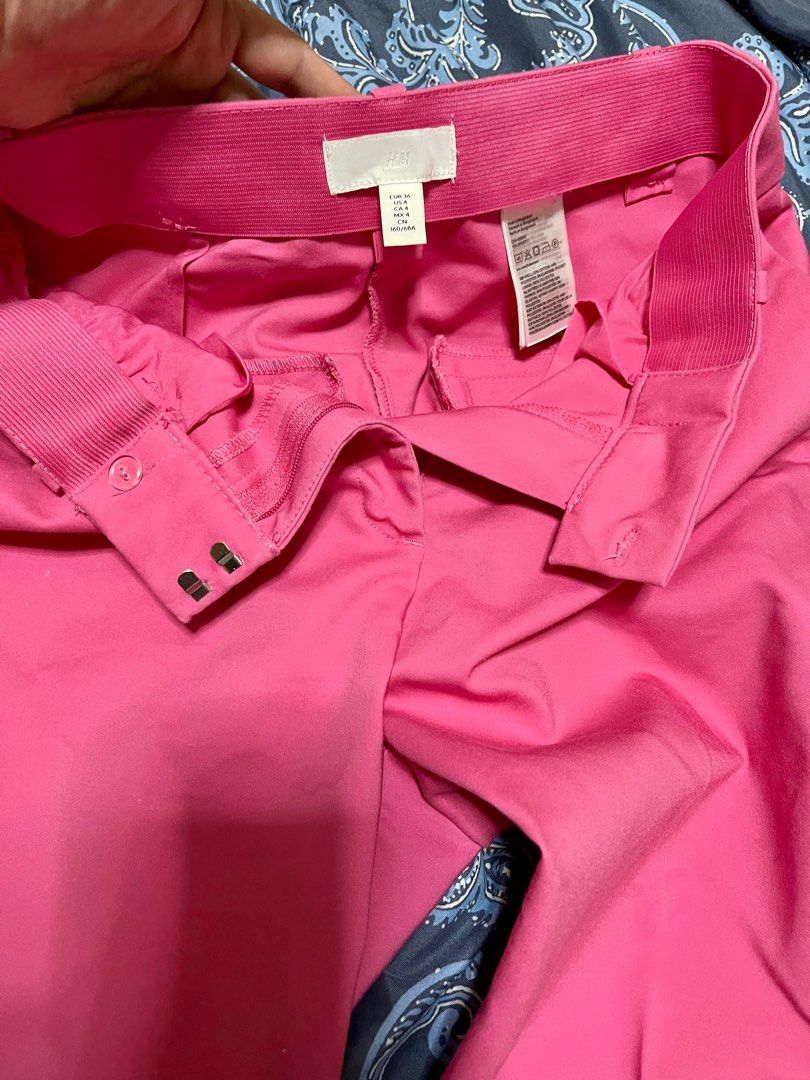 H&M High Waist Trousers (Category: Other Bottoms) located in Davao. Submitted by mumsue (Listing ID 1391135159, Image 2). Description: Barely used; doesn’t fit anymore Color: hot pink Garterized high waist; slim/tapered fit; ankle length.