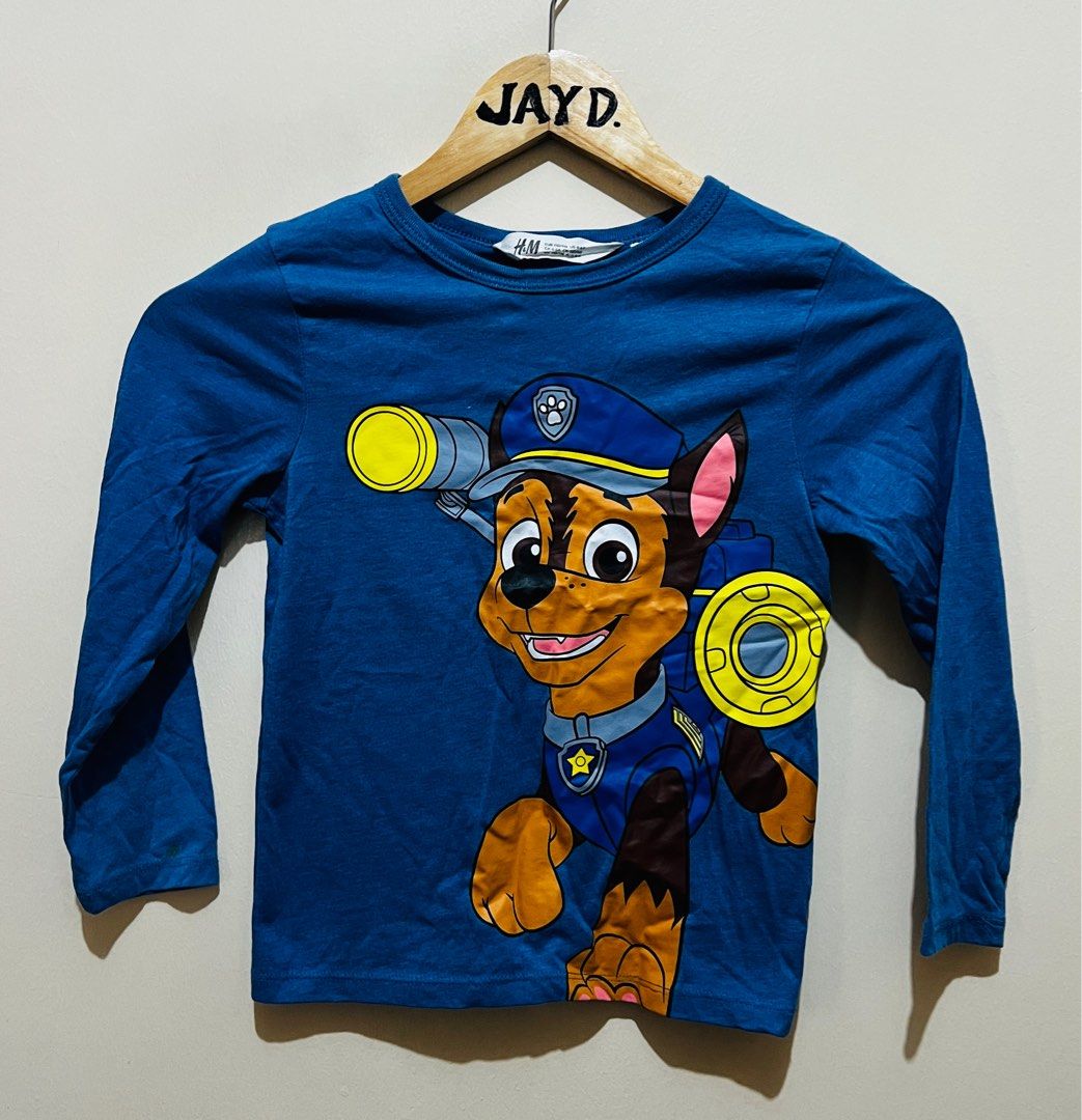 H&M Paw Patrol long sleeves (Category: Babies & Kids Fashion) located in Quezon City. Submitted by deviljin17 (Listing ID 1390994178, Image 1). Description: H&M Paw Patrol long sleeves Size 4-6Y US 13” x 18”.