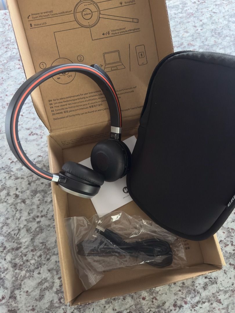 Jabra Evolve 65 MS Stereo - Wireless Headset with Link 370 Bluetooth ...