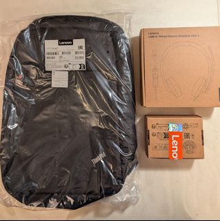 Lenovo ThinkPad Backpack + USB Headset + Lenonvo wireless mouse