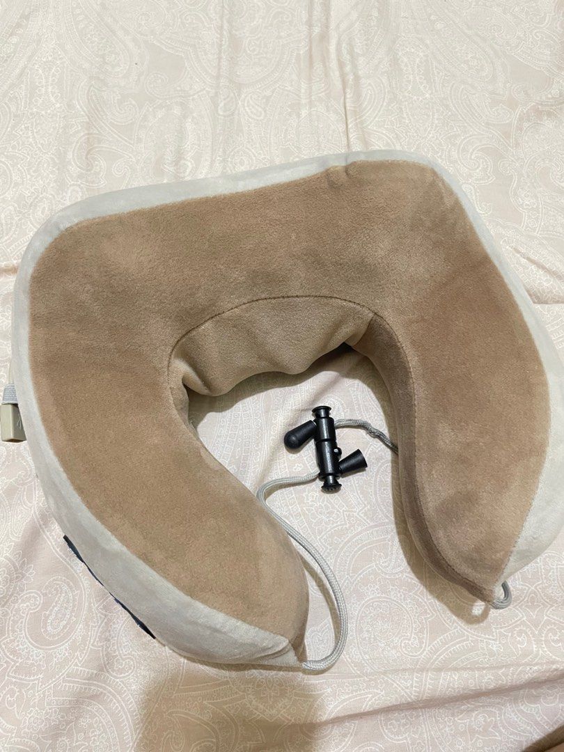 Neck Pillow with massage (Category: Massage Devices) located in Pasig City. Submitted by miluxebotique (Listing ID 1391106507, Image 1). Description: Neck pillow with massager perfect for travel / office chargeable working I also use it pag masakit shoulder rfs : decluttering #massage #neckpillow #travel #wfh #pillow #relax #headache #stress reliever #workfromhome.