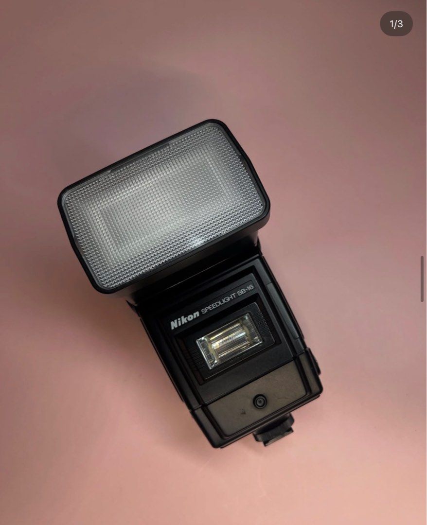 Nikon Speedlight SB-16 Flash (Category: Cameras) located in Dasmarinas. Submitted by isabelleluis (Listing ID 1391055150, Image 1). Description: Nikon Speedlight SB-16 Flash Fully functional Tested!! Auto and manual mode Adjustable flash power Powered by 4 double AA batteries Japan sourced 🇯🇵.