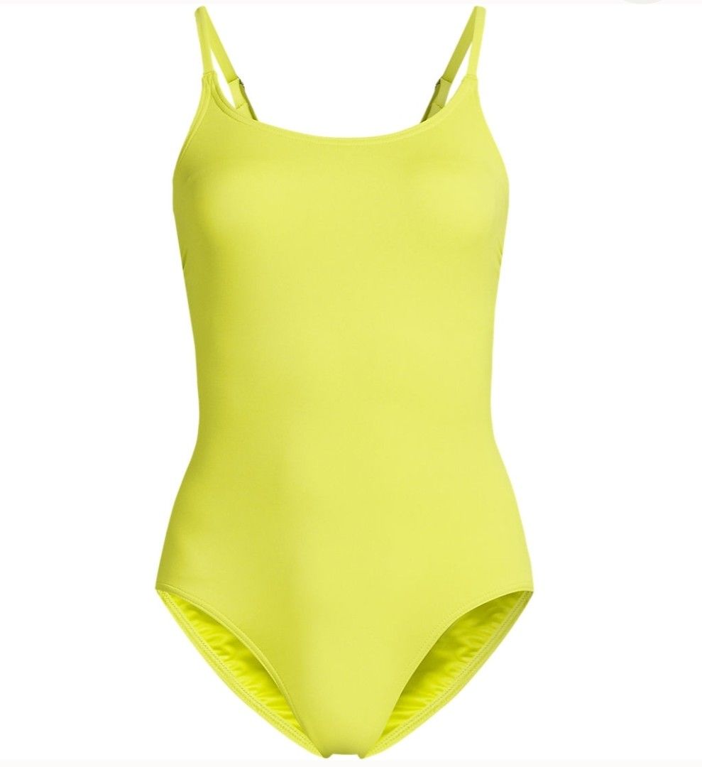 One Piece Bodysuit/Swimsuit (Category: Bikinis & Swimsuits) located in Caloocan City. Submitted by pnkcshmr (Listing ID 1391031942, Image 3). Description: unused (may unnoticeable/washable small stain) can fit large to xl color: sunlight lime (yellow green) padded thick fabric.