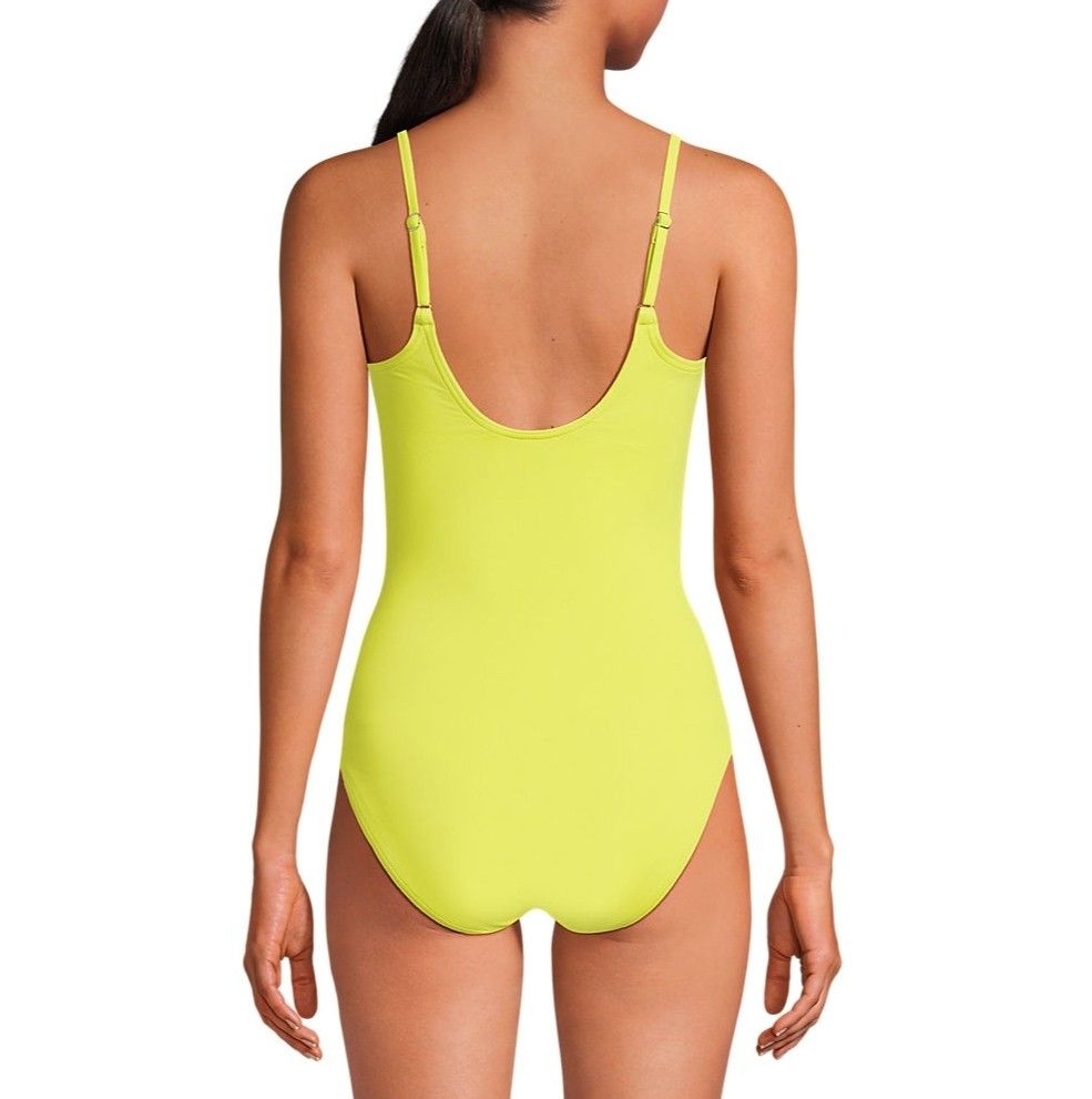 One Piece Bodysuit/Swimsuit (Category: Bikinis & Swimsuits) located in Caloocan City. Submitted by pnkcshmr (Listing ID 1391031942, Image 2). Description: unused (may unnoticeable/washable small stain) can fit large to xl color: sunlight lime (yellow green) padded thick fabric.
