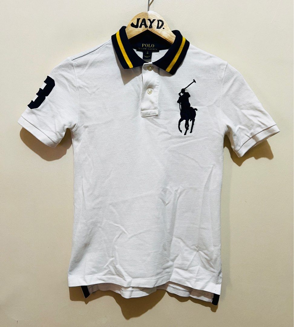 Polo by Ralph Lauren (Category: Babies & Kids Fashion) located in Quezon City. Submitted by deviljin17 (Listing ID 1390992615, Image 1). Description: Polo by Ralph Lauren Size S (8) on tag 14” x 19” Embroidered Polo logo Excellent Condition.