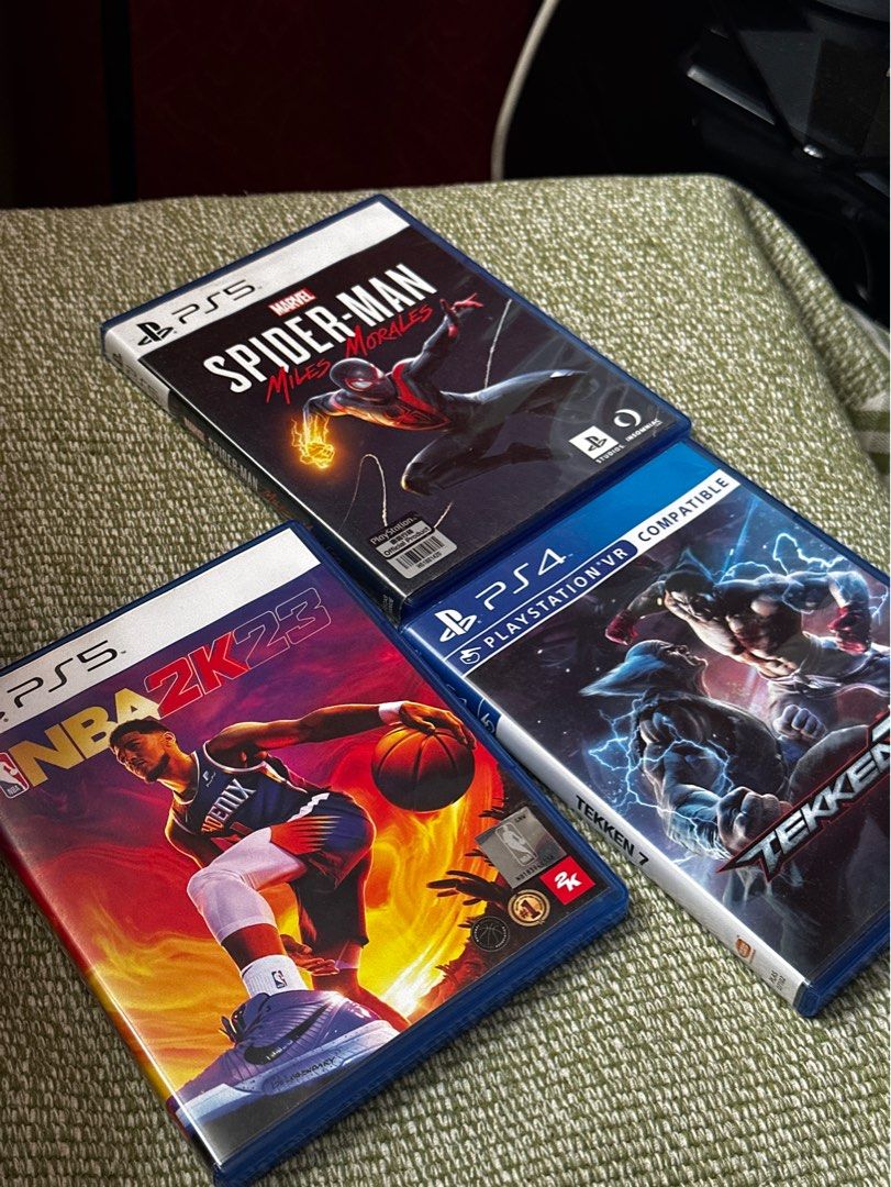 Ps5 cd games (Category: PlayStation) located in Pasig City. Submitted by y1iin (Listing ID 1389955965, Image 1). Description: Nba 2k23 -1499 Tekken 7- 799 Spiderman miles- 1499 -Negotiable - Rush Selling.