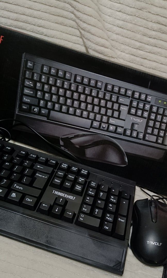 TF330 Wired Keyboard and Mouse Set (Category: Computer Keyboard) located in Quezon City. Submitted by lheeen (Listing ID 1390986433, Image 3). Description: TF330 Thunderwolf Game Office Wired Keyboard and Mouse Set Designed for gaming office Sleek Black Color super baba na ng price nyan.