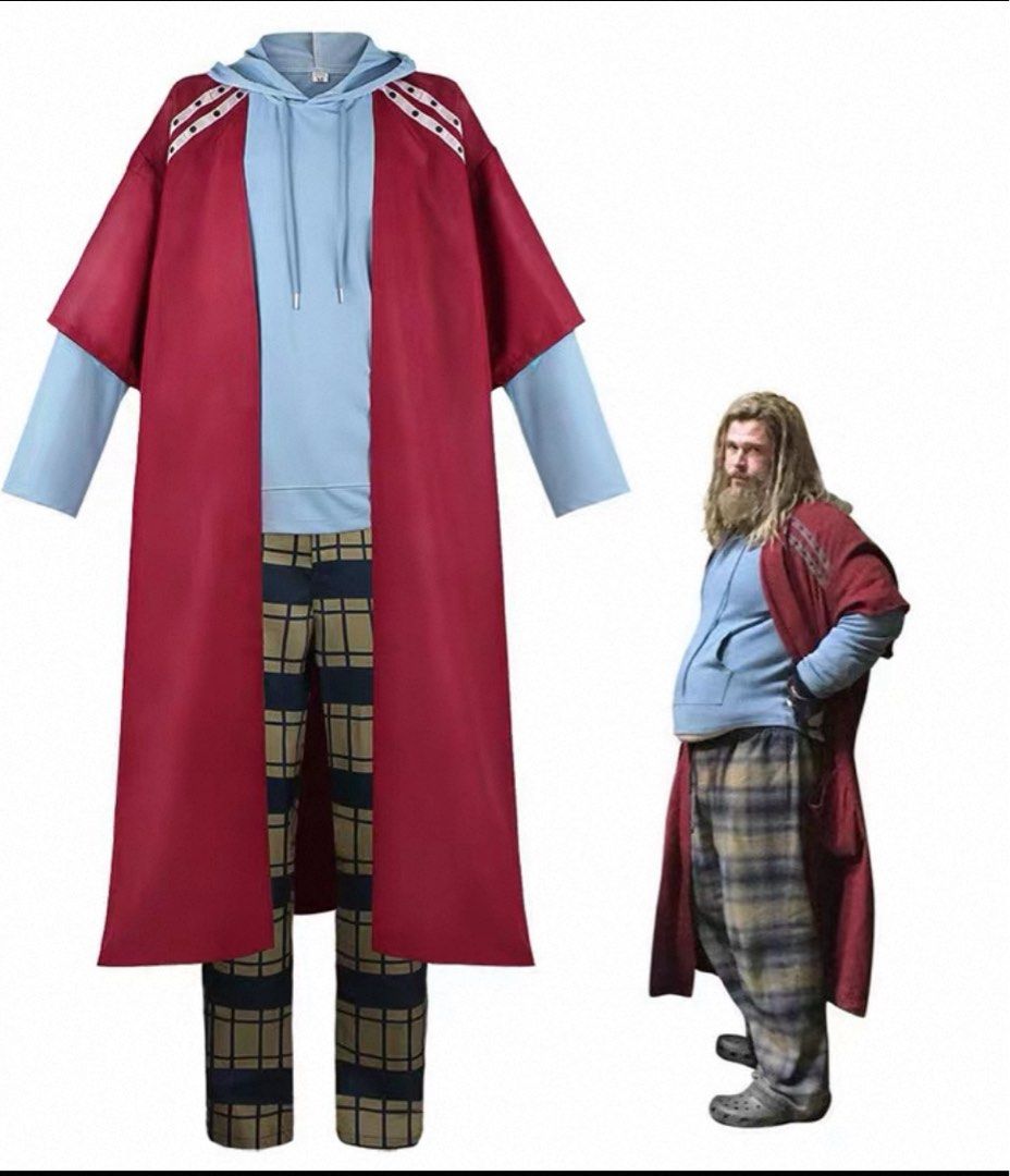Thor Endgame Fat Thor Cosplay Costume Set, Men's Fashion, Tops & Sets ...