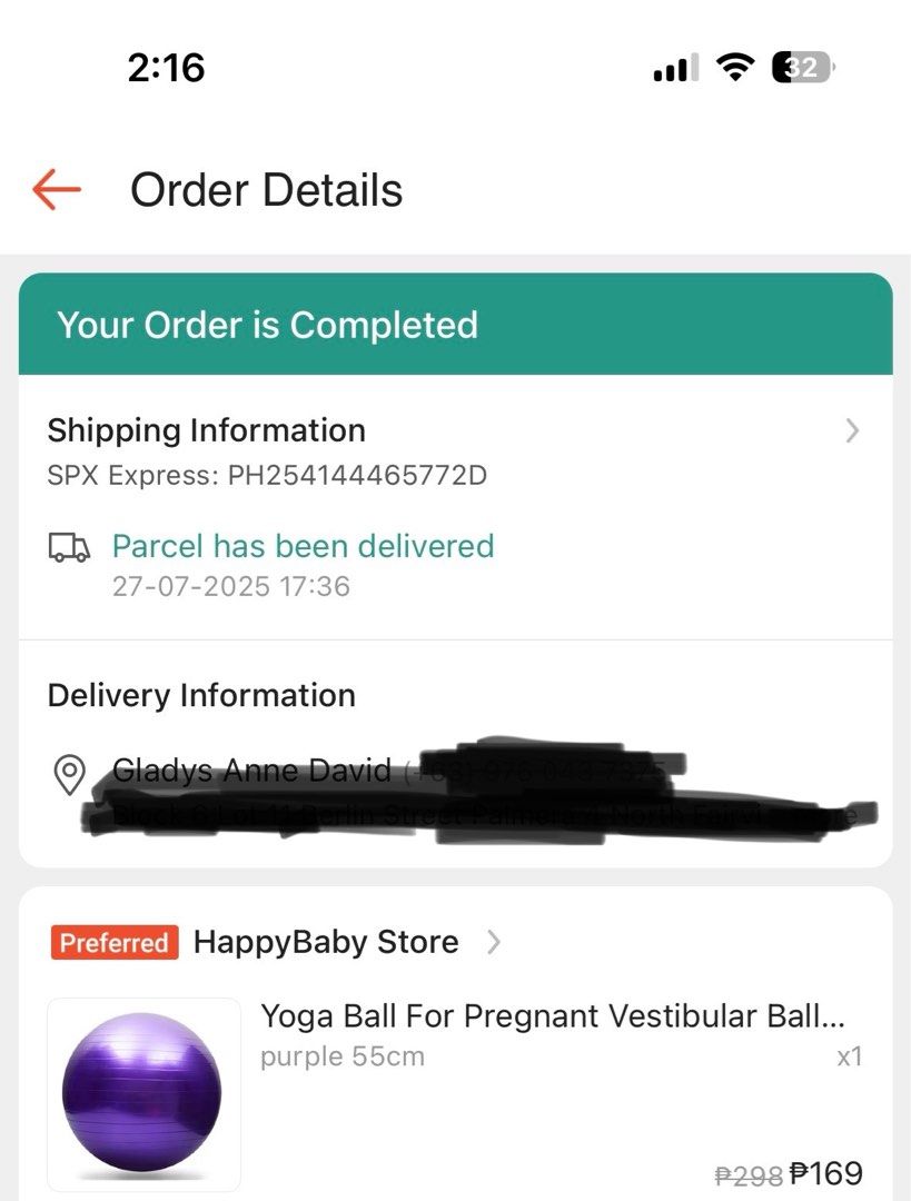 Yoga Ball (Category: Racket and Ball Sports) located in Quezon City. Submitted by gapd_authentic (Listing ID 1391021282, Image 2). Description: Brand new never been used selling for only 120 pesos. OP 169.