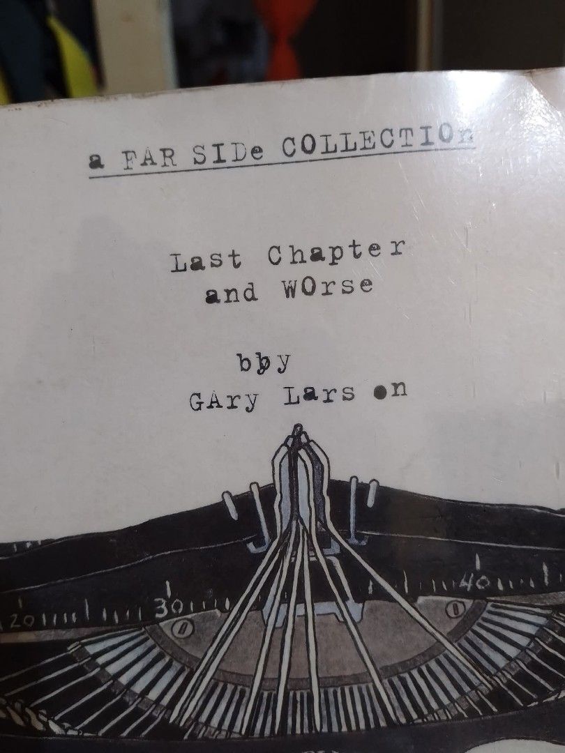 A Far Side: Last Chapter & Worse by Gary Larson (Category: Comics & Manga) located in Quezon City. Submitted by akosiluna44 (Listing ID 1391326322, Image 2). Description: Rare copy/collectible Pre-owned Issue: Previous owner's name on first Page/title page Covered in plastic wrapper published in 1996 location: Malolos, Bulacan #afarside #garylarson.