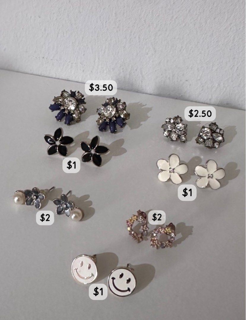 Assorted Studs (Category: Earrings) located in Singapore. Submitted by sm.stash (Listing ID 1378539682, Image 1). Description: .