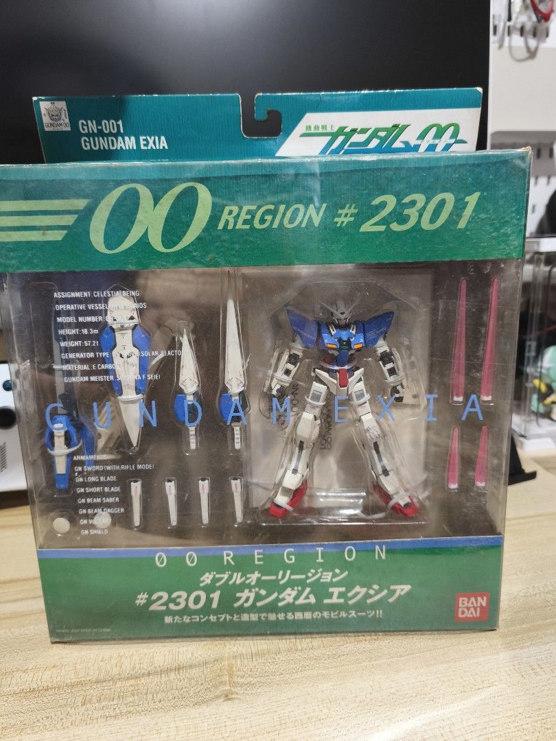 Bandai Fix Figuration Gundam Exia (Category: Gundam & Model Kits) located in Pasig City. Submitted by nijigaku (Listing ID 1391325236, Image 1). Description: Complete in box, with all accessories, displayed years ago but was stored in the box afterwards. No notable issues aside from the joints being loose, and a few paint blemishes due to age. The box also shows signs of age. Setsuna F. Seiei and Graham Aker approved figure, get one now and becom