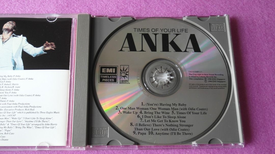 CD-PAUL ANKA - TIME OF YOUR LIFE - ONE MAN WOMAN , HAVING' MY BABY ...