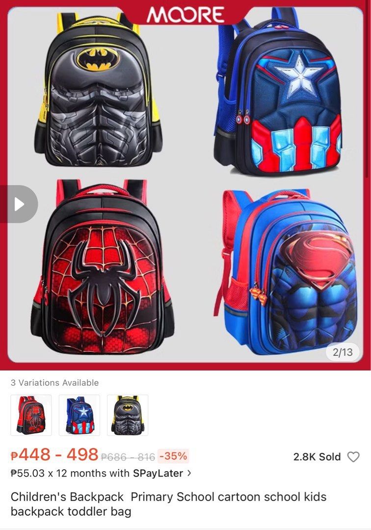 Childrens Backpack (Category: Backpacks) located in Pasig City. Submitted by dai_clutter (Listing ID 1335114357, Image 3). Description: Loc: Manggahan, Pasig Shipping Shoulder by buyer Moveit/Lalamove/Grab Pickup Pickup every Sat & Sunday only. .