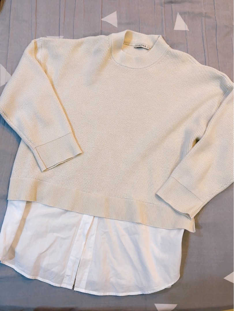 Oatmeal Layered Knit Top
