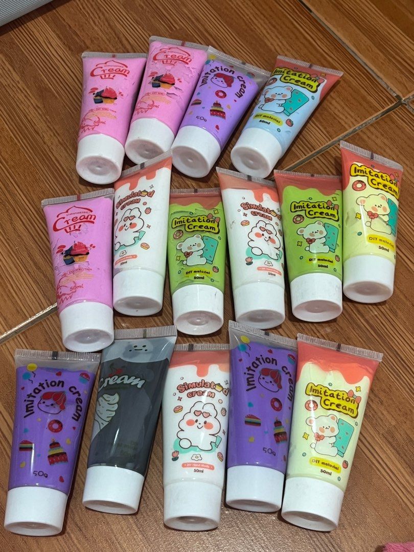 diy deco art cream glue 50grams BUNDLE (Category: Craft Supplies & Tools) located in Quezon City. Submitted by jannanasells (Listing ID 1391176298, Image 3). Description: P350 for 15pcs last photo: P250 12pcs random colors with free tip jnt delivery.