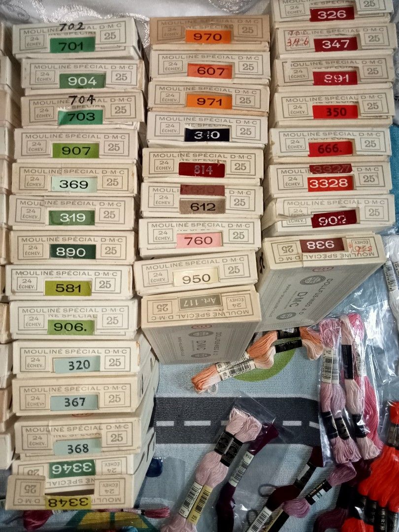 DMC cross stitch threads (Category: Craft Supplies & Tools) located in Goa. Submitted by liz1104 (Listing ID 1391280598, Image 2). Description: authentic DMC floss made in France Marami pong laman ang boxes. Di ko lang napicturan. P18 per whole skein Pm me for your needed color codes. MOP:Gcash courier: j&t of flash express.