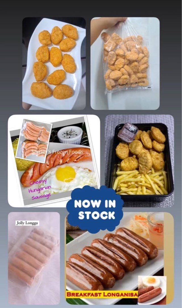 Frozens Foods pambaon (Category: Local Eats) located in Quezon City. Submitted by shirleyjane06 (Listing ID 1391247998, Image 1). Description: Frozen Food Hungarian Cheese 1 kilo - 365.00 Sweet Ham 1 Kilo - 260.00 Garlic Calumpit Longga 1/2 - 180.00 Bacon 1/2 Kilo - 270.00 Jolly Longganisa 1 kilo - 280.00 Chicken Fingers 1/2 - 250.00 1 kilo - 500.00 Mc Nuggets 1/2 Kilo - 220.00 1 kilo - 440.00 🍢Tusok - Tusok 🍡 San Jose Fishball 1 kilo- 95.00 1/