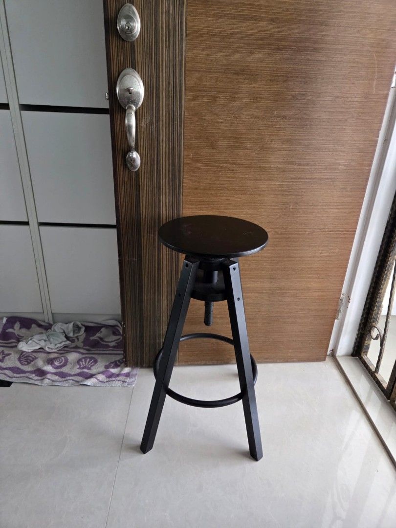 Black Adjustable Bar Stools Ikea Two IKEA DALFRED Bar Stool Black