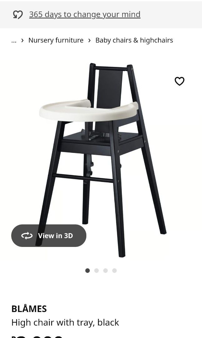 Ikea High Chair - Blames (Category: Kids Tables & Chairs) located in Las Pinas. Submitted by onelesstrash (Listing ID 1391164459, Image 3). Description: Pre-loved high chair at 50% original price. Bought at Ikea Ph. RFS: Outgrown Buyer pick up at Alabang area.