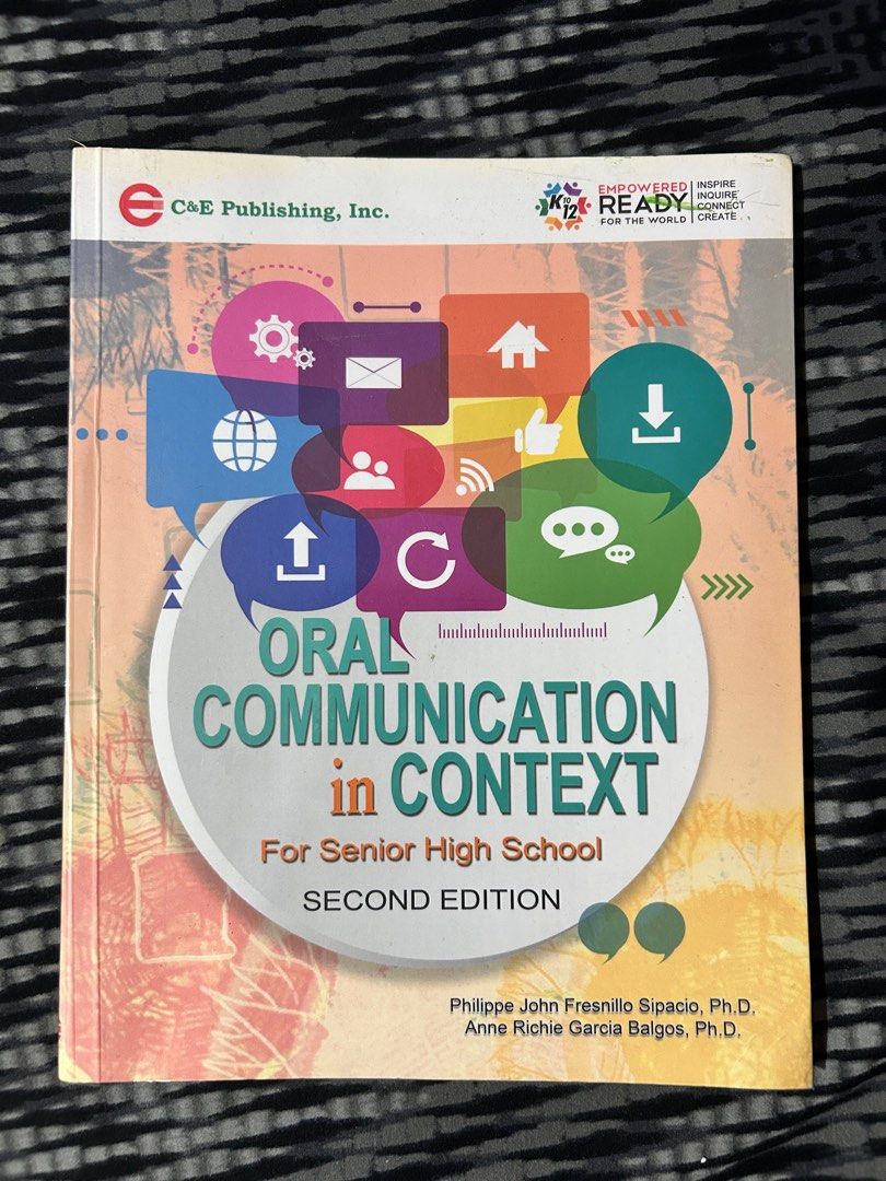 oral communication in context (Category: Textbooks) located in Manila. Submitted by zeecart (Listing ID 1391293991, Image 1). Description: – has writings on 2 or 3 pages from the prev owner – personally never used 😅.