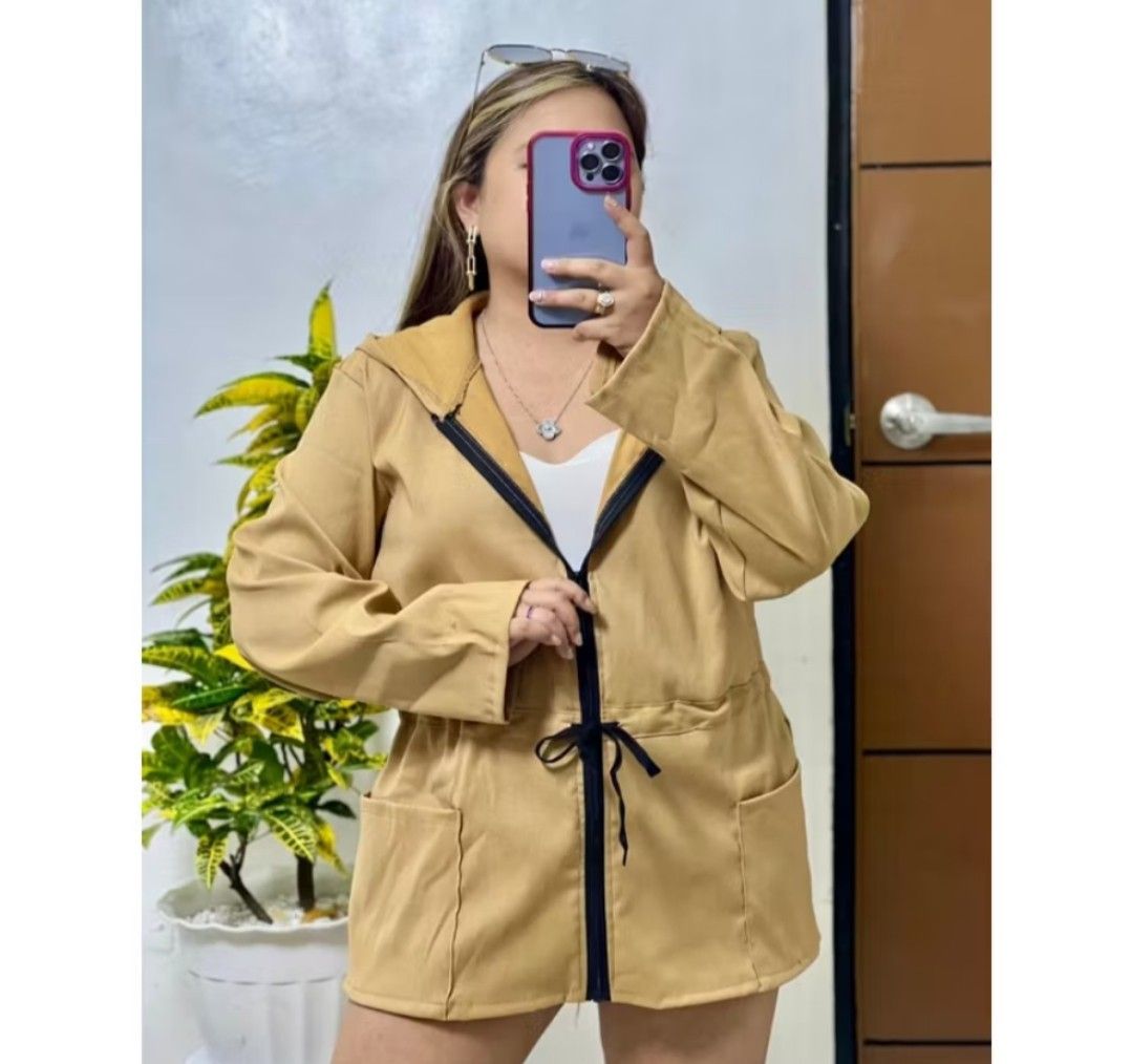 Parka jacket (Nude/Khaki/Beige color) (Category: Coats, Jackets and Outerwear) located in Manila. Submitted by bookedbyjam (Listing ID 1391343380, Image 1). Description: Parka Jacket bought from Taytay clothing shop. Never been used. Original price at the screenshot. RFS: Too big for me and not my preferred color. Never got a chance to refund..