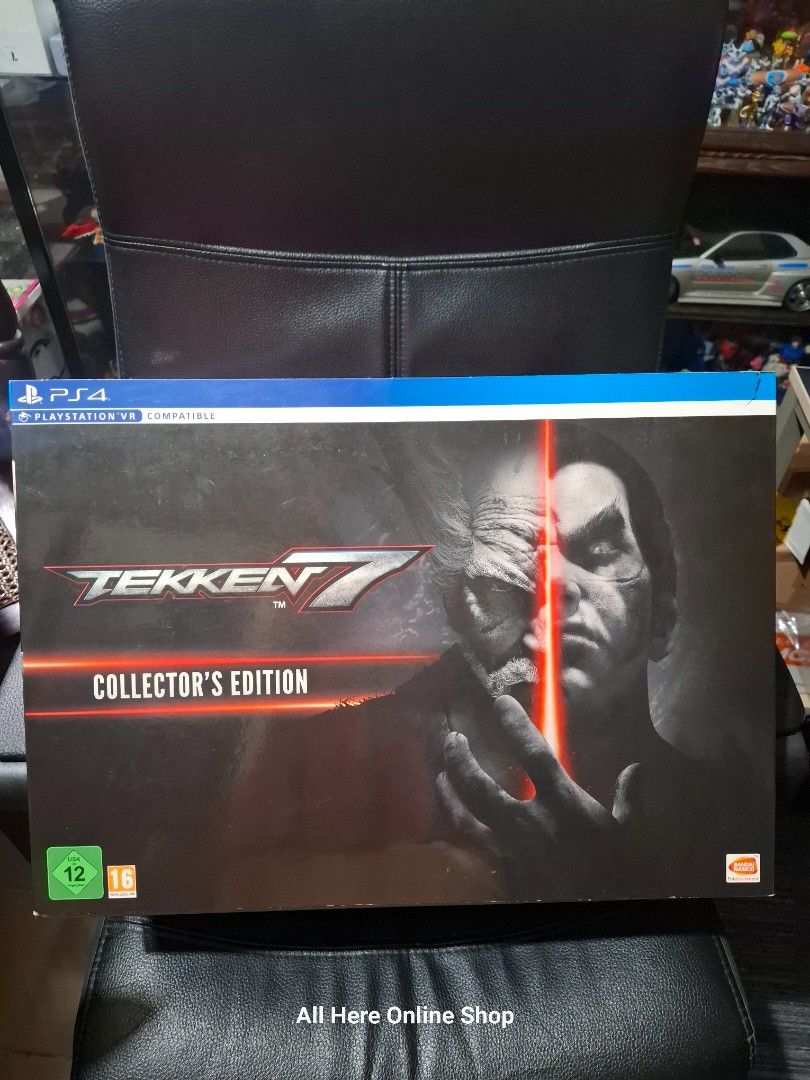 Rare Tekken 7 Collector’s Edition (Category: PlayStation) located in Las Pinas. Submitted by All.here_OnlineShop (Listing ID 1391261690, Image 1). Description: Tekken 7 Collector’s Edition Included items: Heihachi vs. Kazuya Statue: A large, highly detailed, "aerial" figurine of Heihachi and Kazuya mid-battle. The statue measures approximately 45 cm long and 30 cm high. Exclusive Steelbook Case: A metal game case with unique artwork depicting the