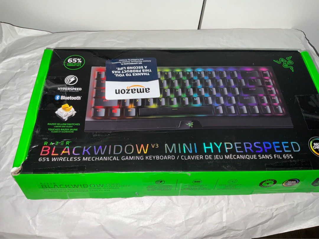 Razer BlackWidow V3 Mini HyperSpeed 65% (Category: Computer Keyboard) located in Manila. Submitted by 2025.gadgetspot (Listing ID 1391185861, Image 1). Description: selling for 5,800 original price: 8,100 brandnew, no issues, all authentic from RAZER US - complete accesories/ wires can do shipping / meetups 📍qc pm if interested. .