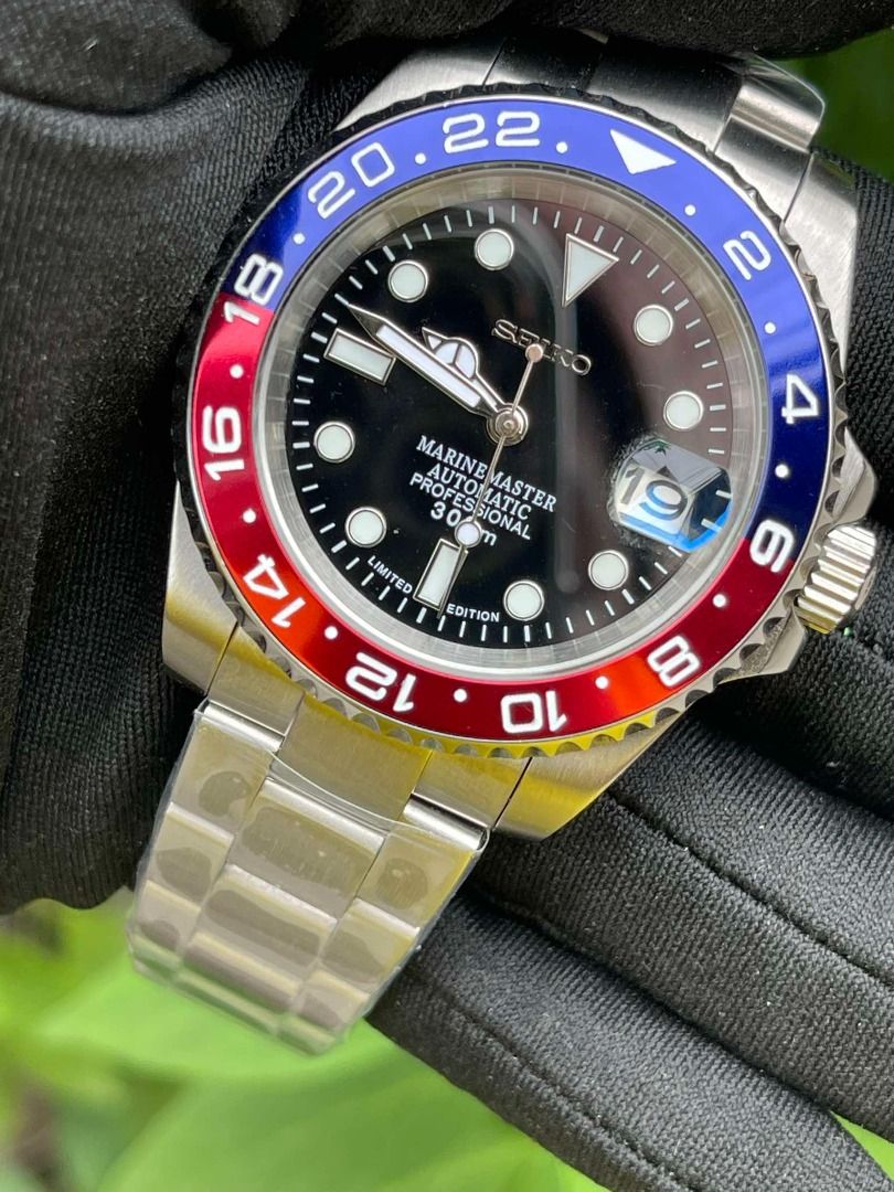 Seiko Mods (MarineMaster) (Category: Luxury Watches) located in Valenzuela. Submitted by jedmiguel (Listing ID 1391251215, Image 3). Description: Seiko Mods Marine Master Bruce Wayne Sprite Pepsi Hulk Black Marine Master Explorer II Black Polar For only PHP 8800 Brandnew & Original • Complete links • Comes with box, paperbag & card ✅ can do shipping ✅ COD OR COP VIA LBC ✅ meetup near me PM for more details Valenzuela/South Caloocan Area DISCLAIME
