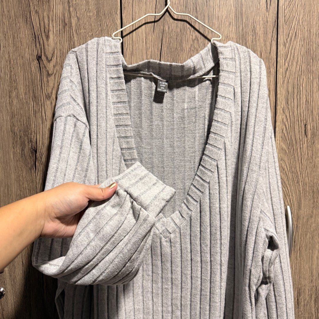 Shein Gray Plus Size Long Sleeves Outerwear - 1XL (Category: Coats, Jackets and Outerwear) located in Marikina City. Submitted by maya.declutters (Listing ID 1391237083, Image 3). Description: PERSONAL ITEMS / NOT FROM UKAY MOP: GCash / Bank Transfer Delivery: - Lalamove (7PM onwards) - J&T - Shipping fee will be shouldered by the buyer.