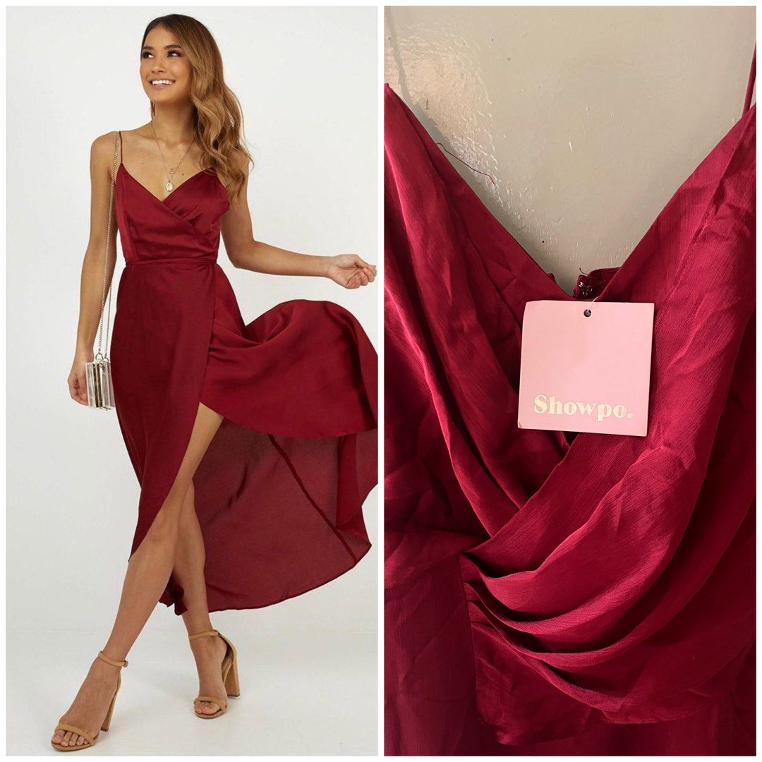 Showpo Maroon Evening Dress (Category: Dresses) located in Manila. Submitted by hanney257 (Listing ID 1391286464, Image 1). Description: Showpo Maroon Dress (Australian Branded Dress) Used once only Size Small.