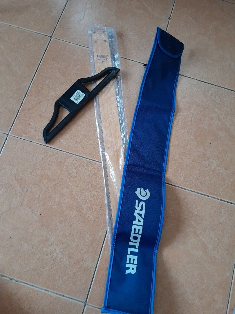 STAEDTLER 24" T-SQUARE (Category: Stationery & School Supplies) located in Quezon City. Submitted by patricia19leones (Listing ID 1391187141, Image 1). Description: STAEDTLER T-SQUARE 24" IN VERY GOOD CONDITON WITH ORIGINAL BAG (ISSUE: NATANGGAL STRAPS) ++PRICE NEGOTIABLE RFS: NAKATAMBAK LANG AND WITH SPARE T-SQUARE #ENGINEERING #TSQUARE #TSQUARE #STAEDTLER.