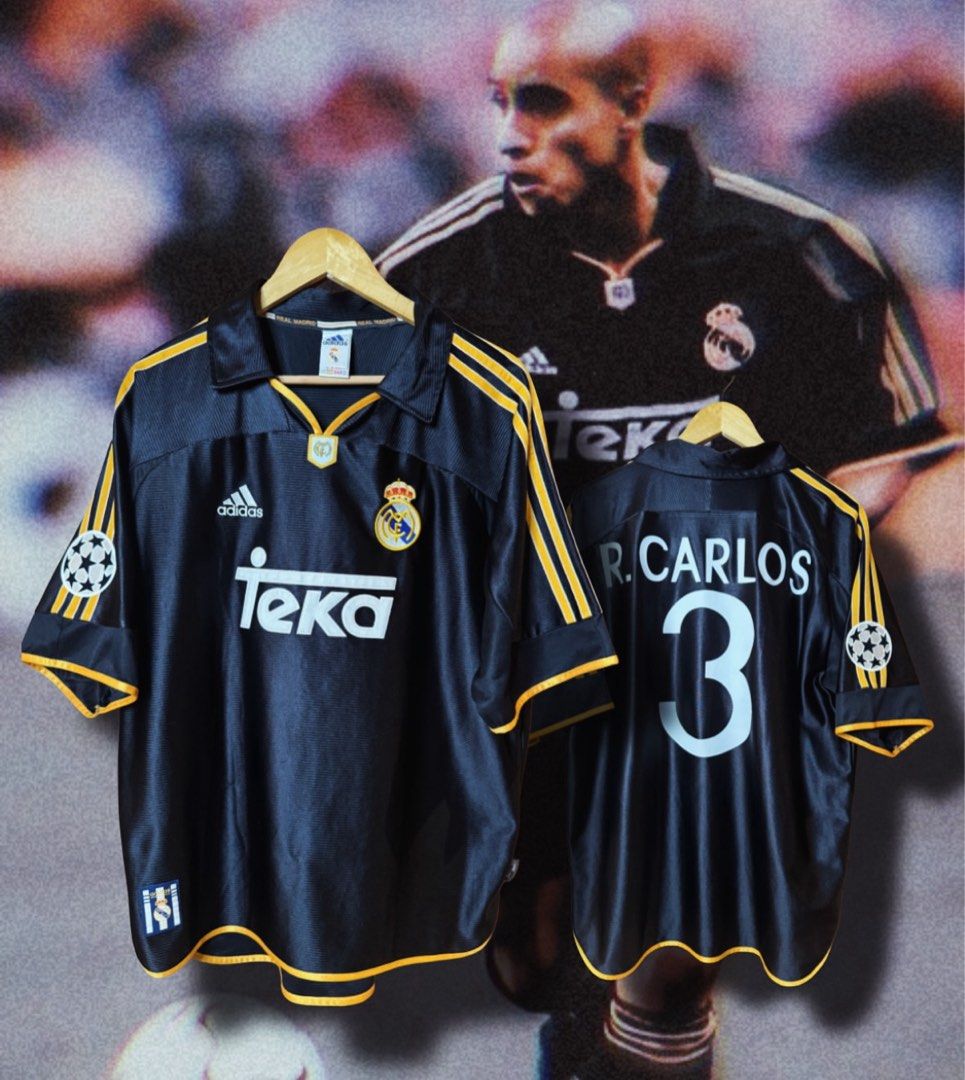 3 Roberto Carlos Real Madrid 1999-2000 Away UCL football jersey