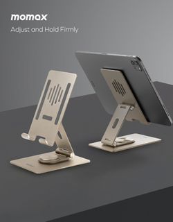 🔴 In Stock ⚡ Free SF Express Shipping 🌟 Same Day Dispatch 🤤 MOMAX - 360° Rotating Phone Mount, Tablet Stand, Aluminum Alloy Multi-functional Stand, Phone Holder, Tablet Stand Fold Stand Titanium Color (KH5L1)64206605310081110
