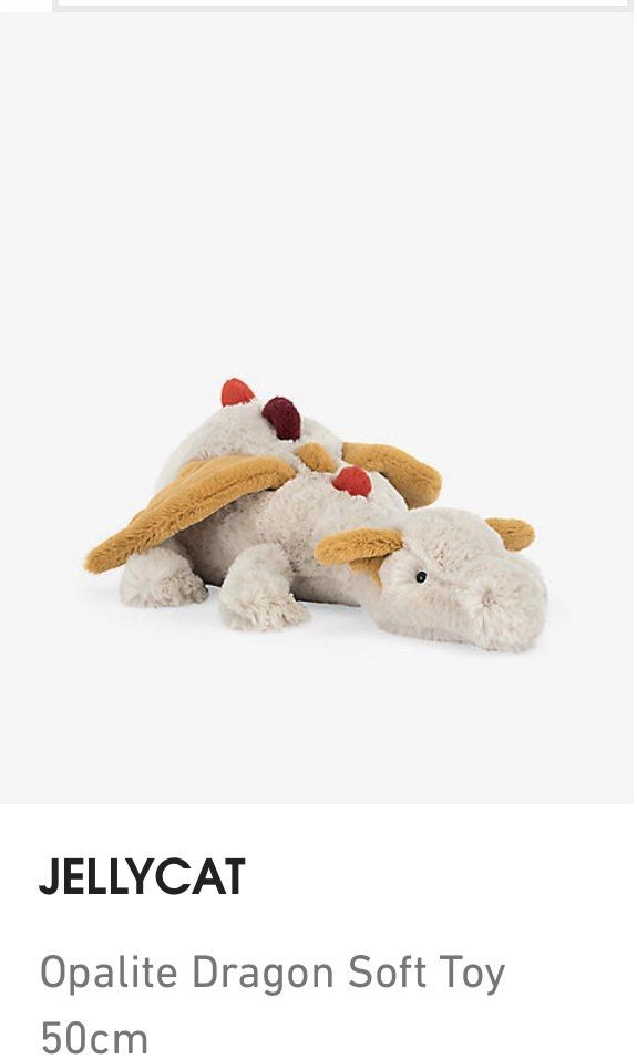 英國限定】 jELLYCAT x Selfridges 限定Opalite Dragon, 興趣及遊戲