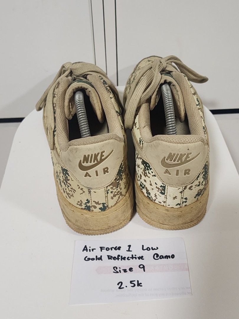 Air Force 1 Low Gold Reflective Camo (Category: Sneakers) located in Pasig City. Submitted by sroque (Listing ID 1391461369, Image 3). Description: .
